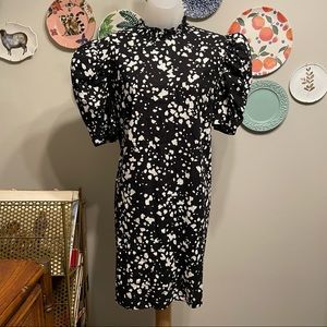 EUC - Linen Blend Black & White Mini Shift Dress